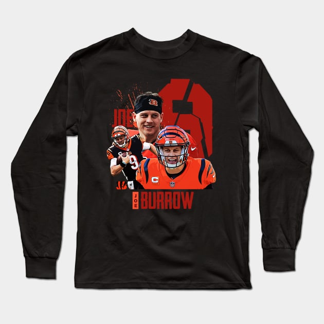 Joe Burrow 9 Long Sleeve T-Shirt by Dami BlackTint